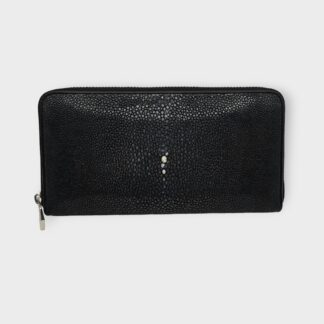 【IB Leather社製】スティングレイ ラウンドファスナー長財布 ポリッシュ加工  ガルーシャ